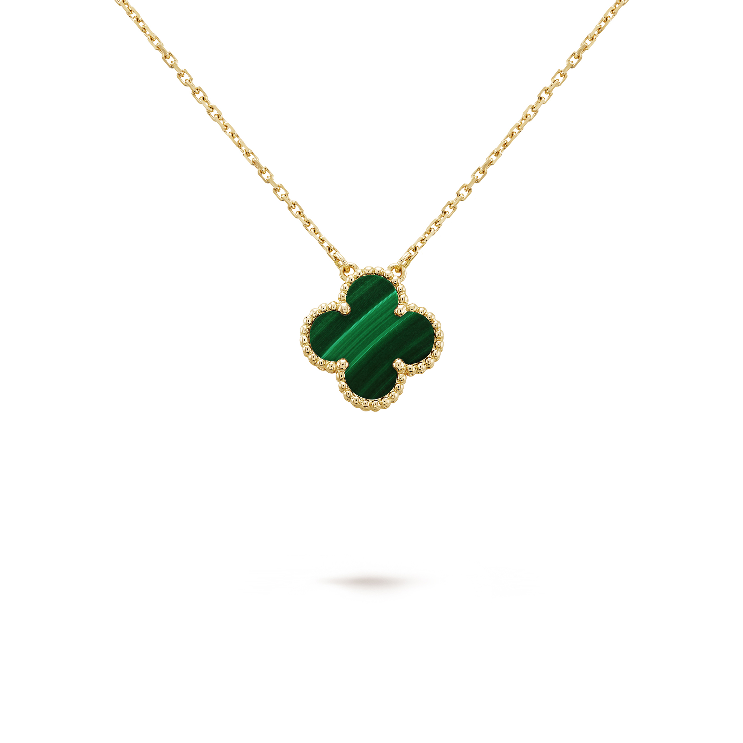 VAN CLEEF ARPELS VINTAGE ALHAMBRA PENDANT - YELLOW GOLD, MALACHITE  VCARO9VA00